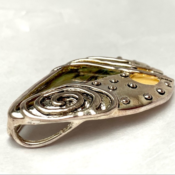 Abalone & Mother of Pearl Silver Tone Pendant - Picture 2 of 12